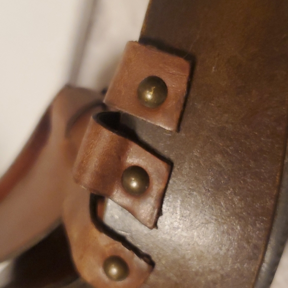 7.5 BROWN LEATHER STRAPPY HEEL SANDALS! SO SEXY! - Picture 2 of 5